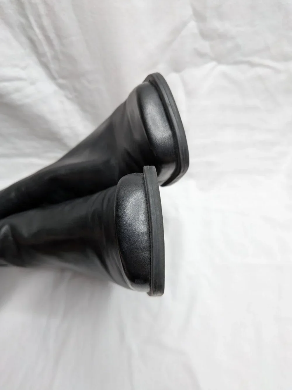 Vintage y2k Nine West Black Leather Square-Toe Knee-High Boots Size 7.5